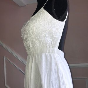 White bohemian long lace dress